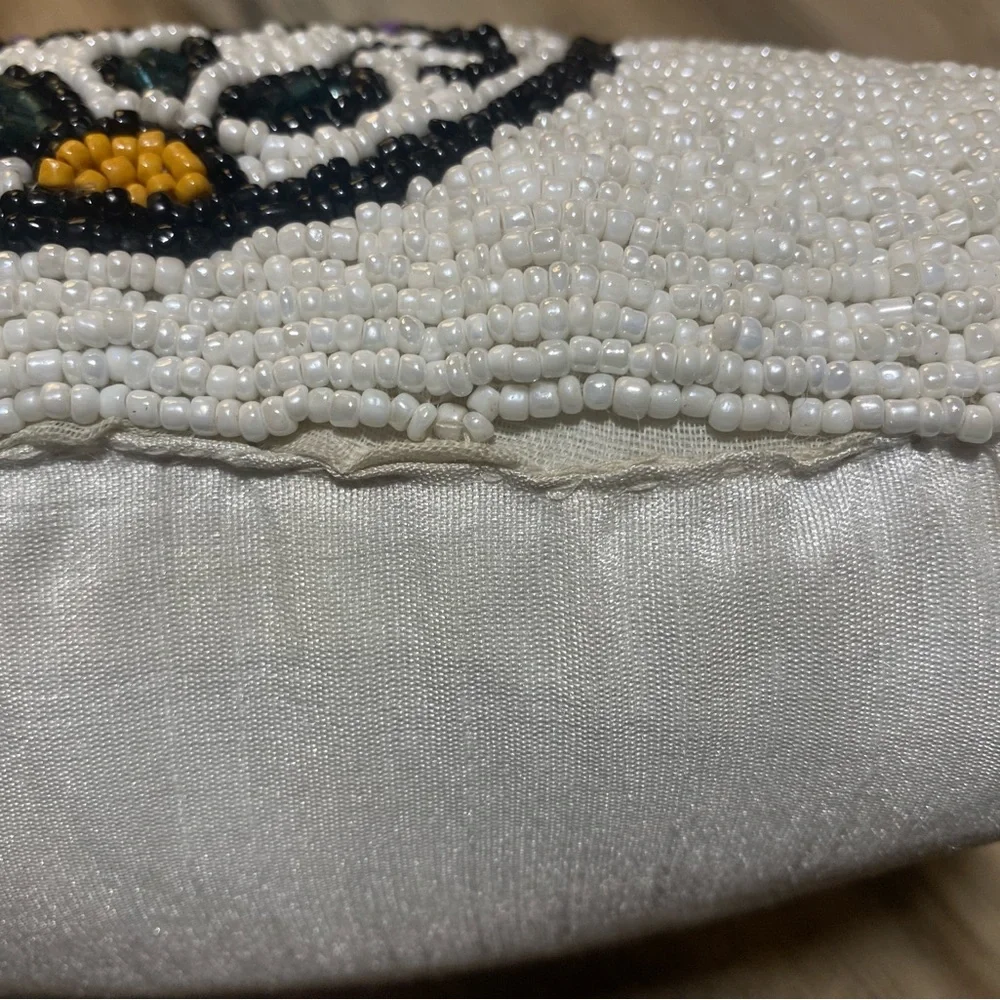 Hand Beaded Sugar Skull Decorative Accent Pillow